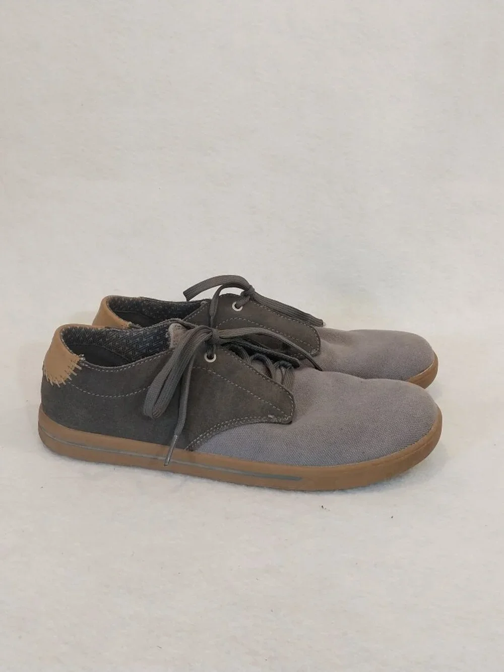 Forsake Walking Shoes Mens 10 Gray Canvas Phil Lace Casual Comfort Low Top